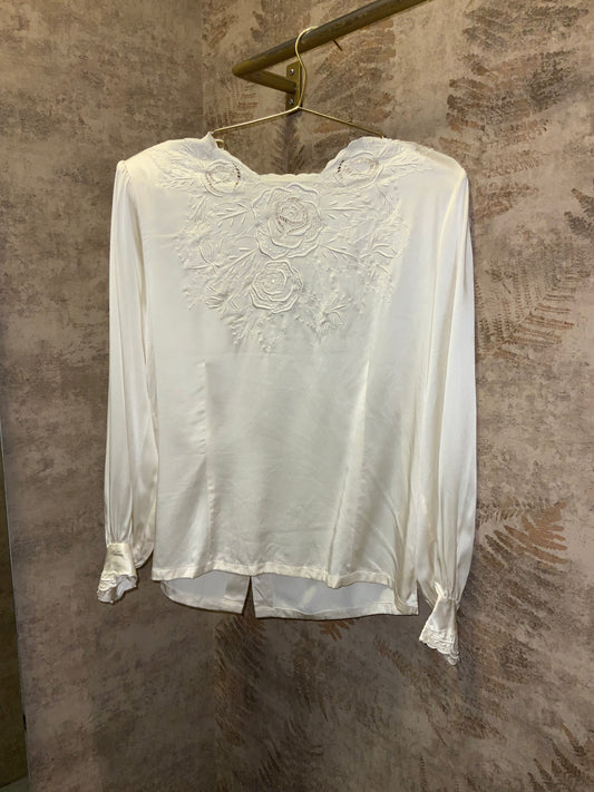 EMBROIDERED SILK BLOUSE