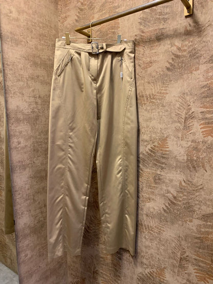 ALBERTA FERRETI SILK PANT WITH BELT