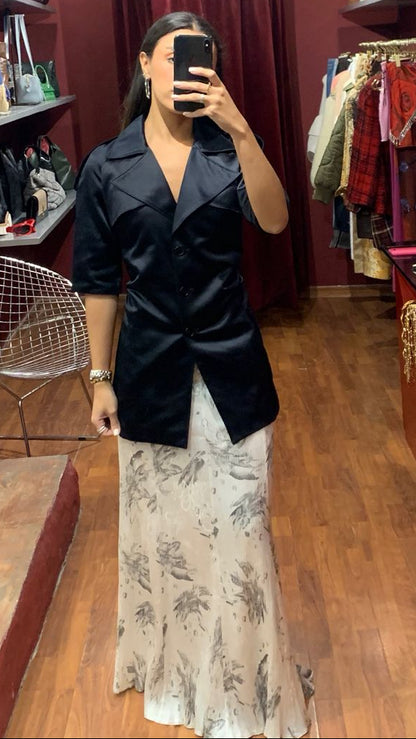 FLOWER PLEATED SKIRT