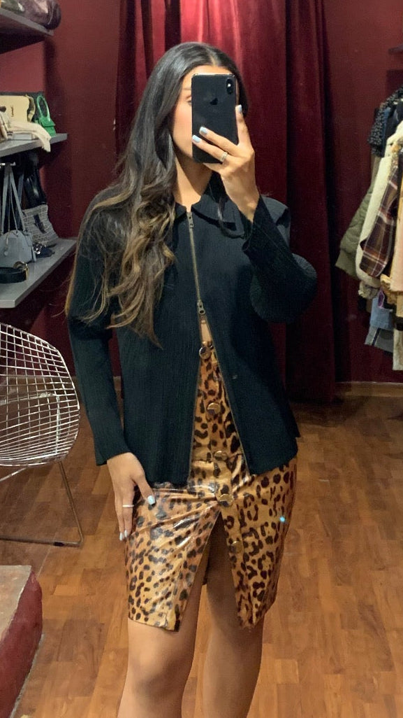 LEOPARD PRINT PENCIL SKIRT