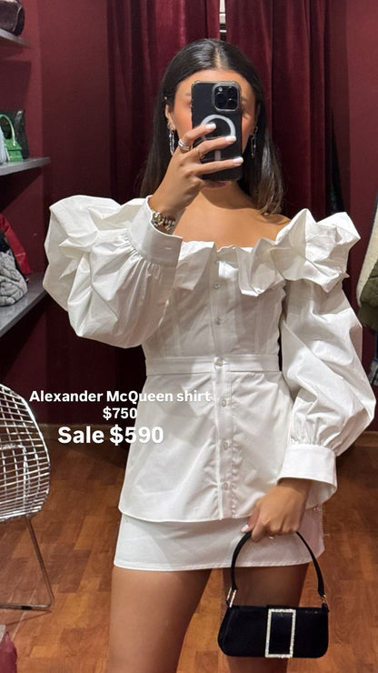 ALEXANDER MCQUEEN RUFFLED CORSET TOP