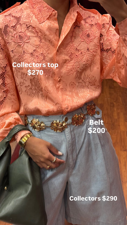 EMBROIRED FLOWERS LONG SLEEVE BLOUSE