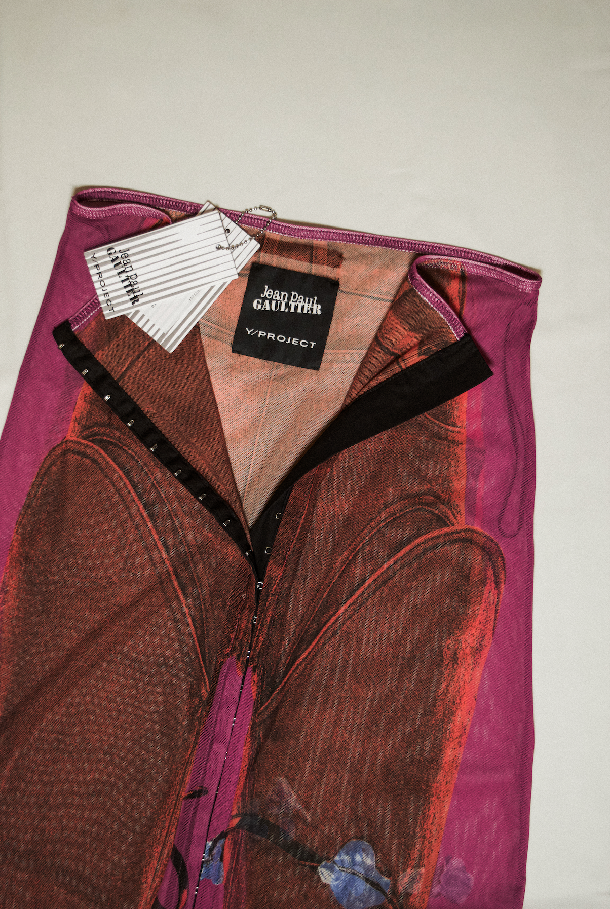 RUNWAY JEAN PAUL GAULTIER x Y PROJECT MESH SKIRT