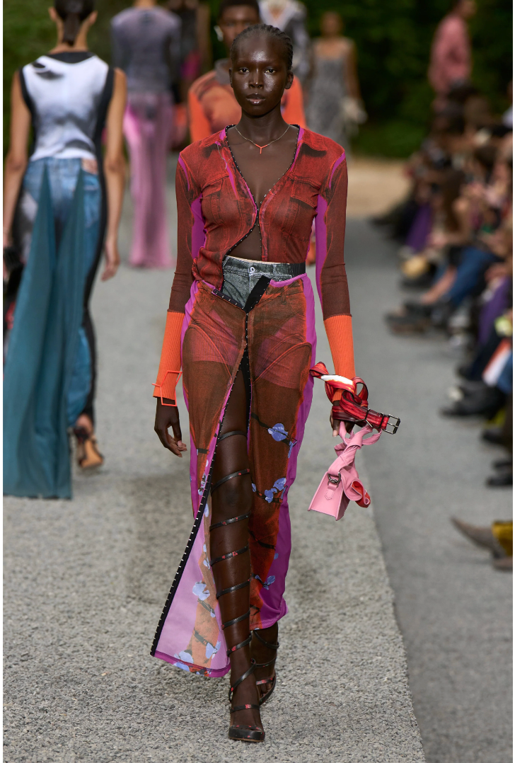 RUNWAY JEAN PAUL GAULTIER x Y PROJECT MESH SKIRT