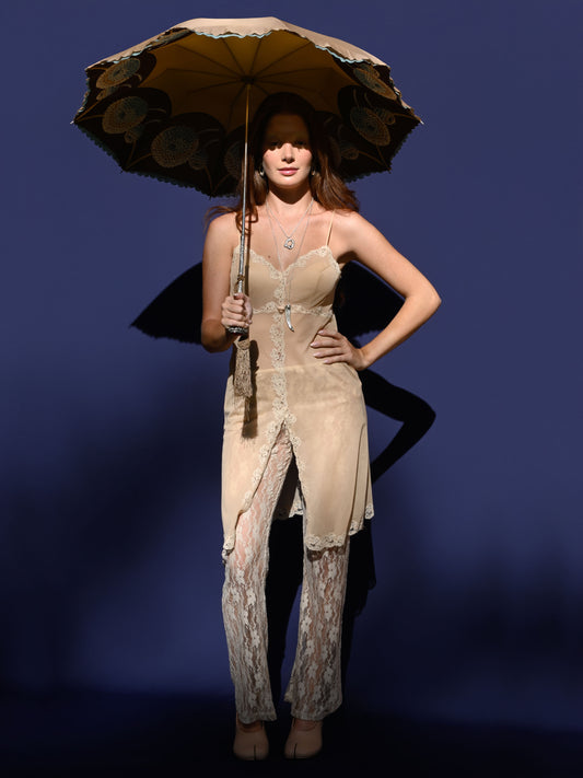 BEIGE LACE PANT MADE IN VENEZUELA