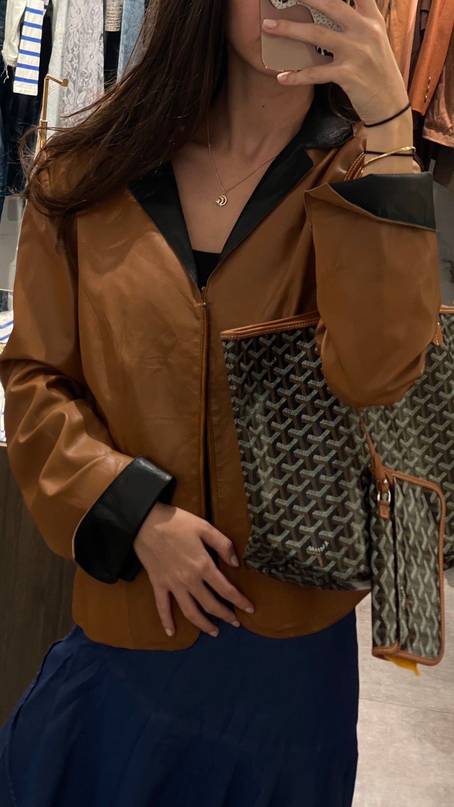 BICOLOR LEATHER JACKET