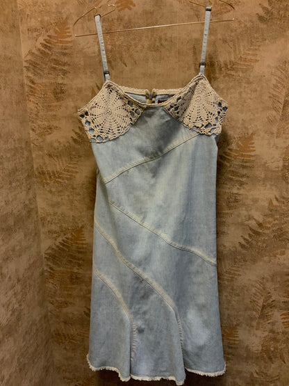DENIM & CROCHET DRESS