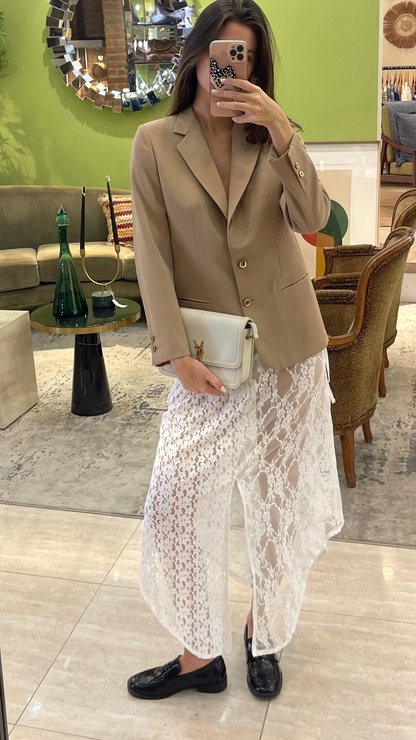 WHITE PATCHWORK LACE SKIRT MADE IN VENEZUELA