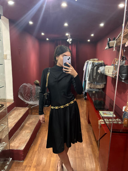 ELASTIC SHORT DRESS WITH LONG SLEEVES