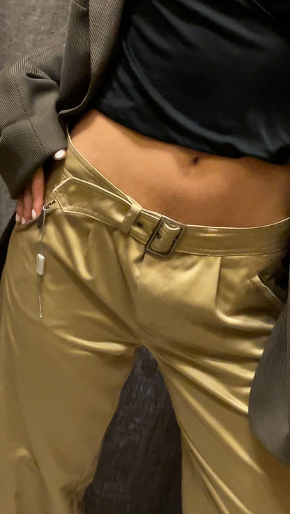 ALBERTA FERRETI SILK PANT WITH BELT