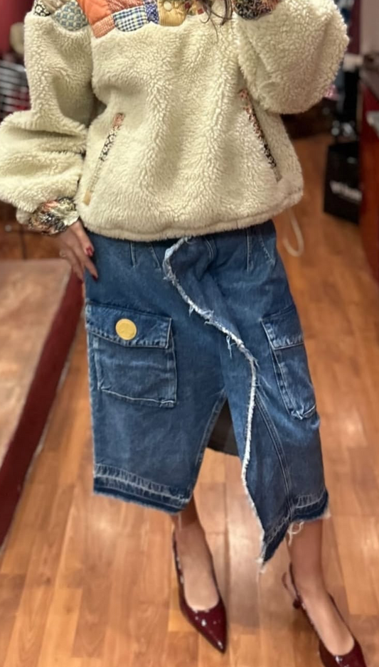 MOSCHINO DENIM SKIRT MIDI