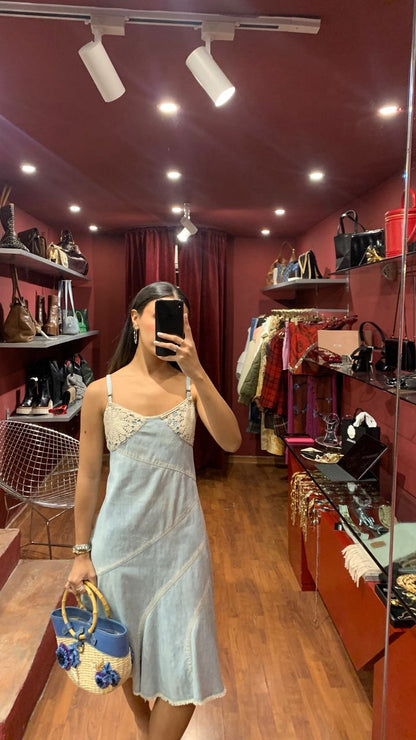 DENIM & CROCHET DRESS